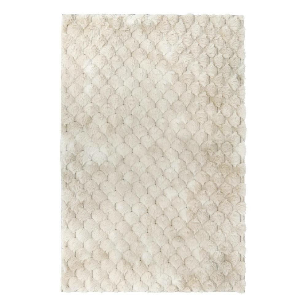 Tapis effet laine adriel beige 90x60cm