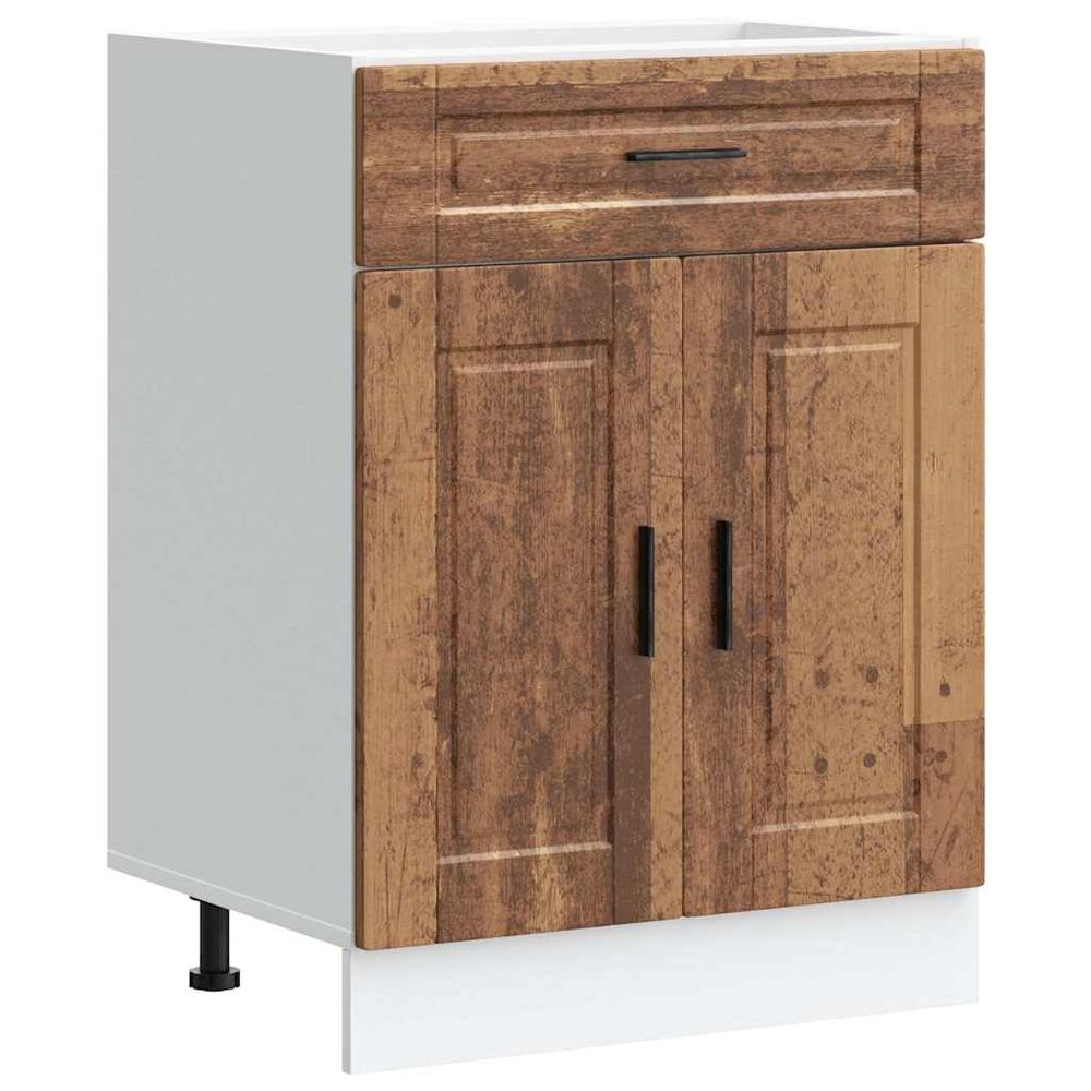 Armoire Cuisine VidaXL Porto - Blanc Brillant - Bois Ingénierie - 80x46x81.5 Cm - Rangement Pratique