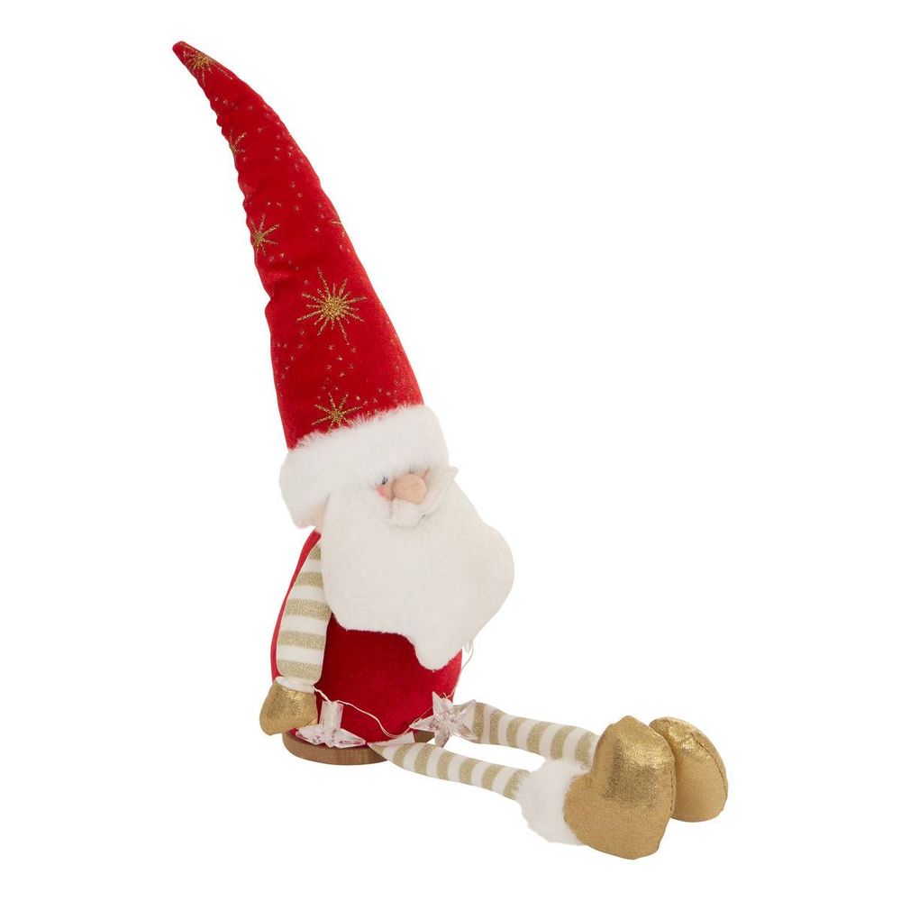 Père noël assis avec guirlande lumineuse led étoile h. 56 cm