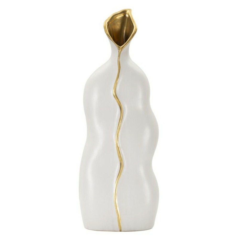 Vase en céramique blanche 19.5x10x50 cm