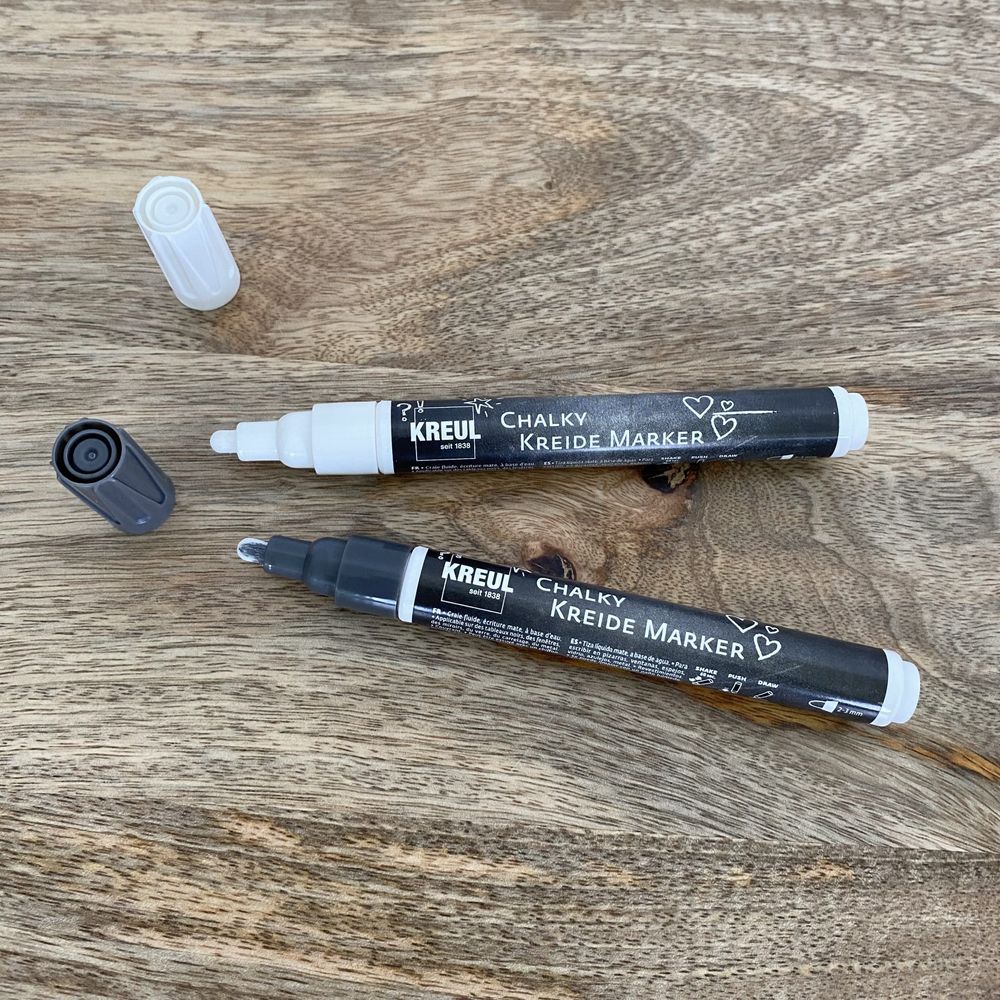 Marqueur craie pour bocaux - gris / blanc / noir