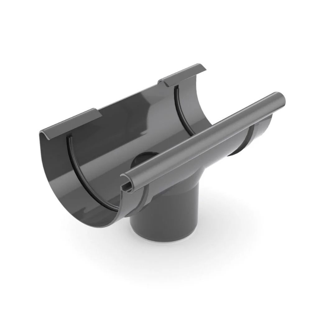 Raccord de gouttière graphite 125/90: évacuation optimale