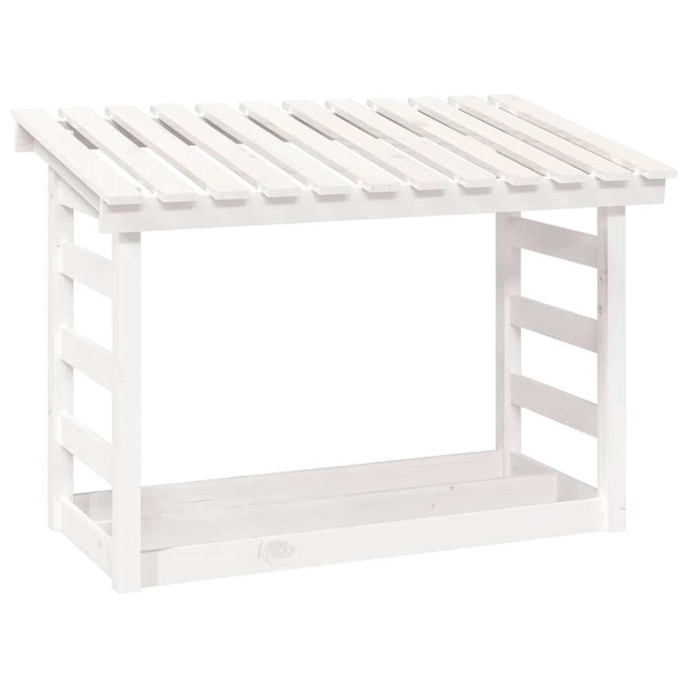Support pour bois de chauffage blanc 108x64,5x78 cm bois de pin