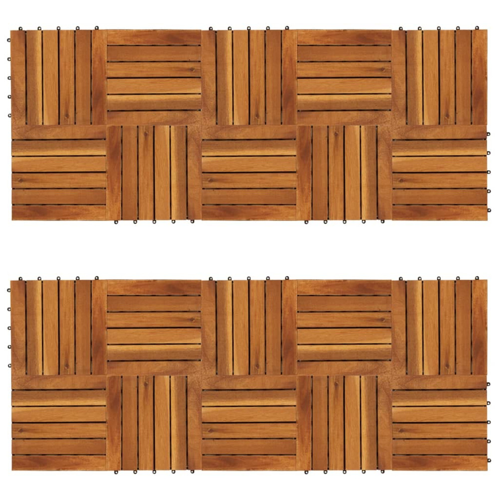 Tuiles de terrasse modèle vertical 30 x 30 cm acacia 20 pcs