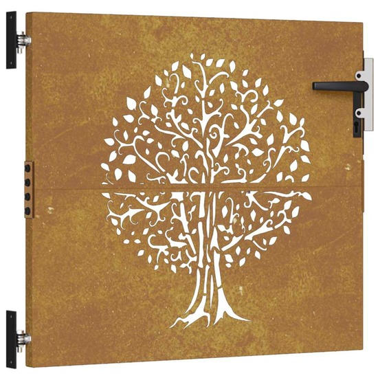 Portail de jardin 85x75 cm acier corten conception d'arbre