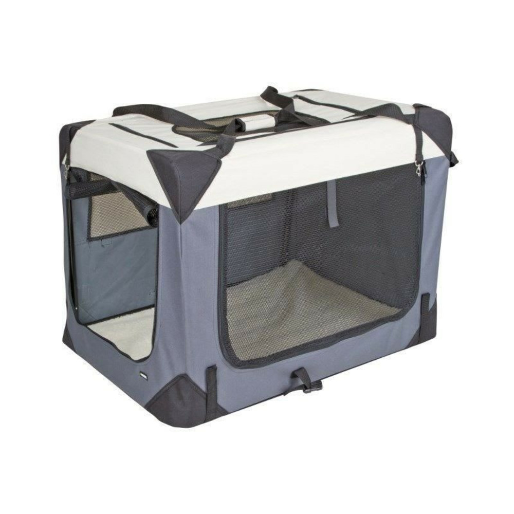 Box de transport - kerbl - journey - 81 x 58 x 58 cm - gris / beige