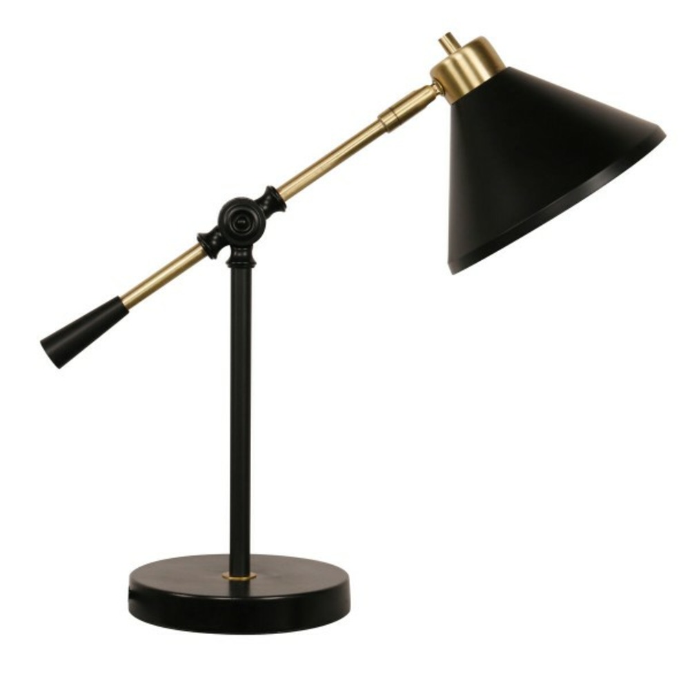 Lampe de bureau  noir doré métal (17,7 x 38 x 40,6 cm)