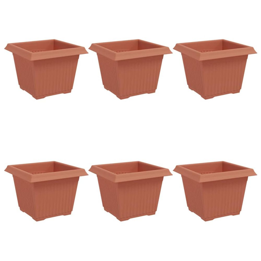 Pot de fleurs carré 6 pc rouge brique 23 x 23 x 17,5 cm
