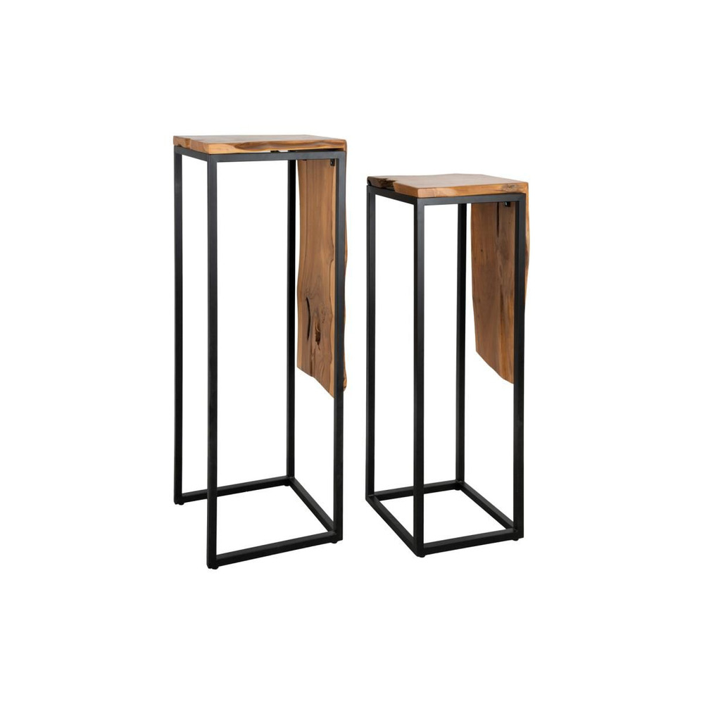 Console en teck et métal - arden sellettes gigognes