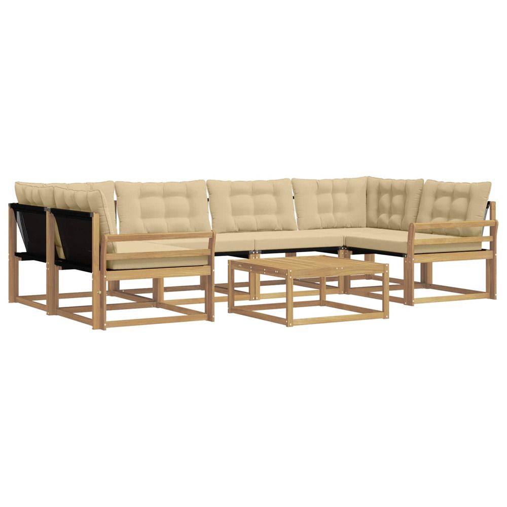 Ensemble de canapés d'extérieur 7 pc blanc et beige