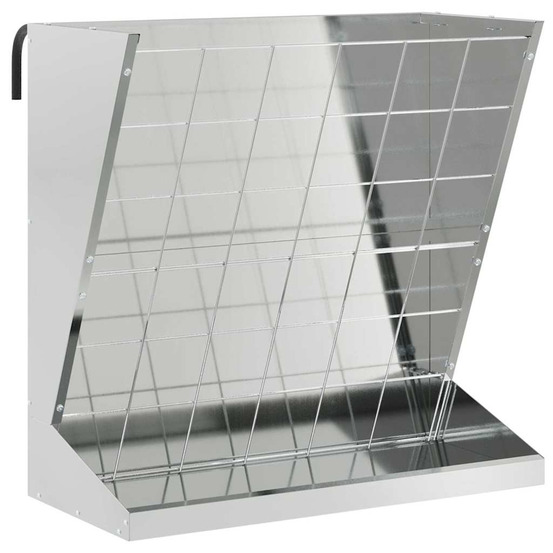 Distributeur de foin argent 71 x 33 x 70 cm acier galvanisé