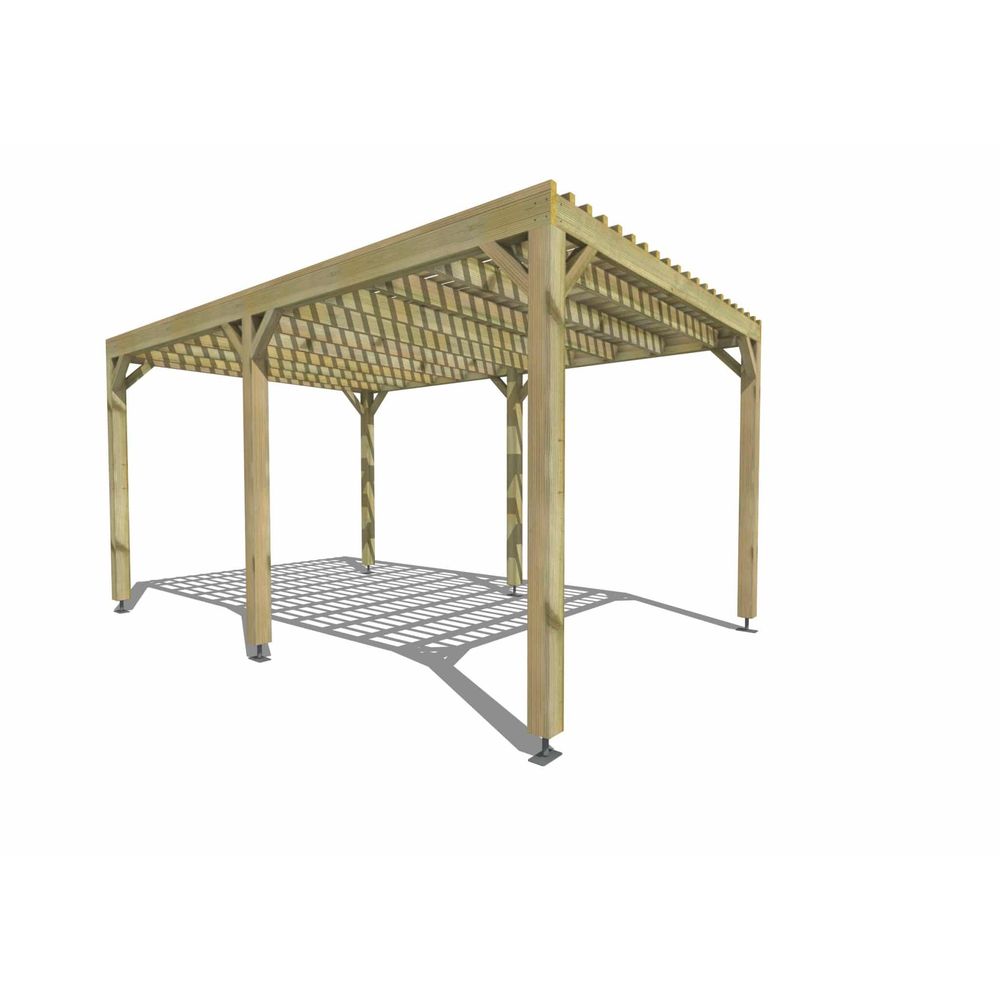 Pergola bois • 3m x 5m • indépendante • sens largeur • lattage bois • livraison comprise
