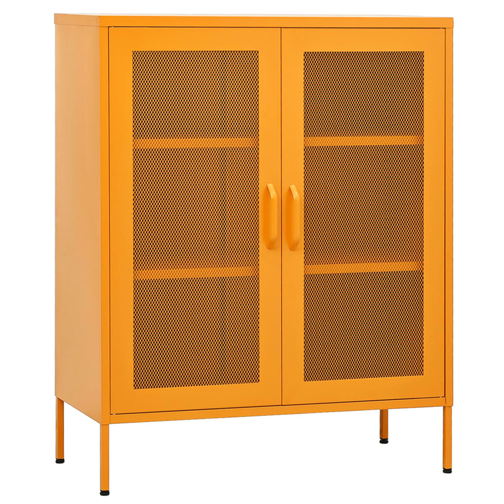Armoire de rangement jaune moutarde 80 x 35 x 101,5 cm acier