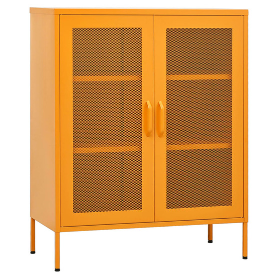 Armoire de rangement jaune moutarde 80 x 35 x 101,5 cm acier