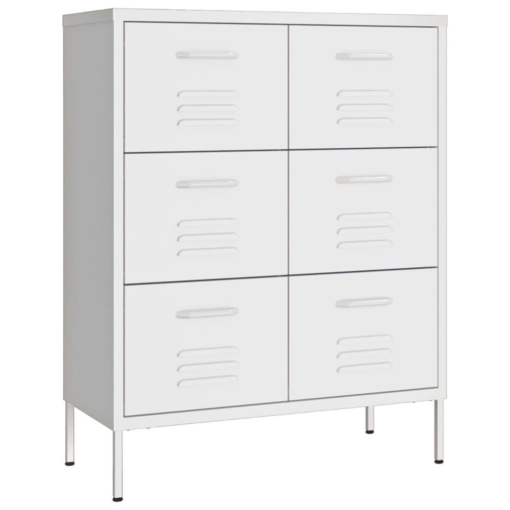 Armoire à tiroirs blanc 80x35x101,5 cm acier