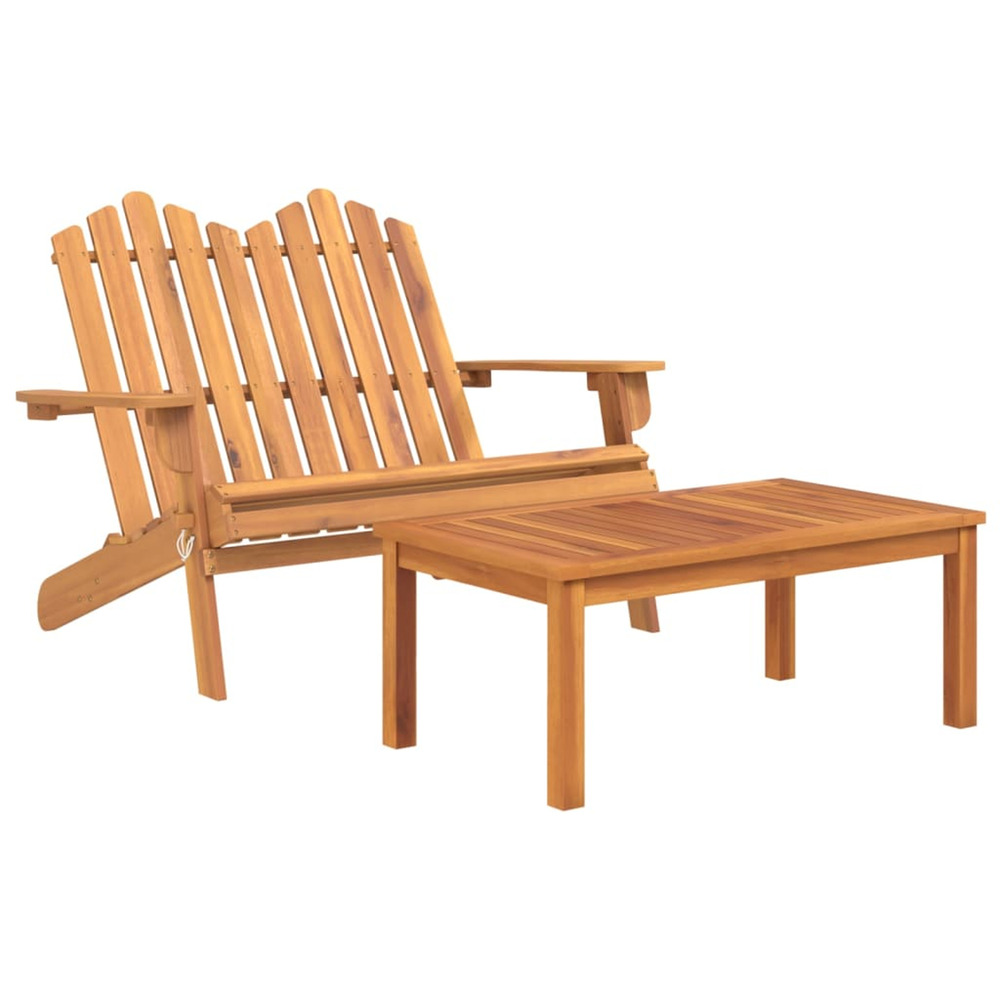 Ensemble de salon de jardin adirondack 2 pcs bois acacia solide