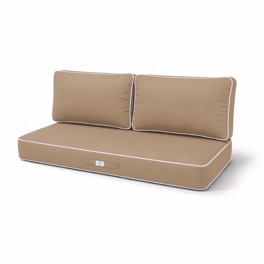 Coussins salon jardin premium déhoussable 120x60cm moka