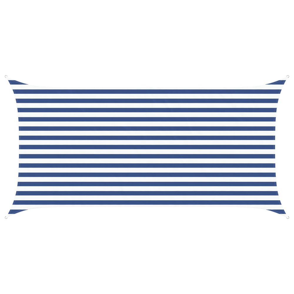 Voile d'ombre bleu et blanc 2 x 4 m 100 % polyester oxford