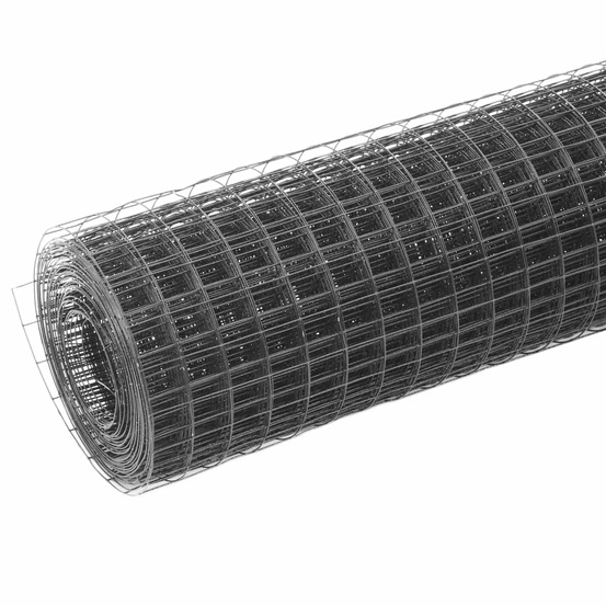 Grillage acier avec revêtement en pvc 25x0,5 m gris