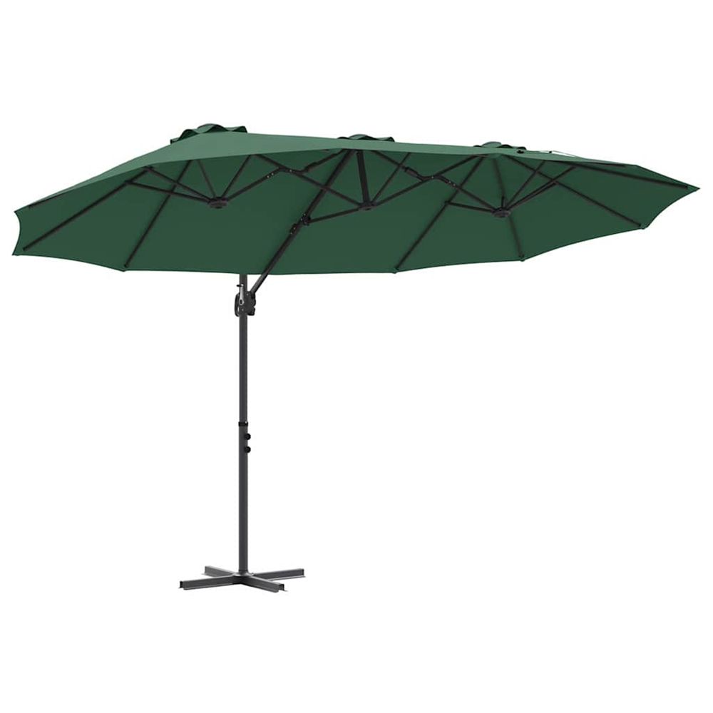 Parasol vert 372 x 198 x 243 cm polyester et aluminium