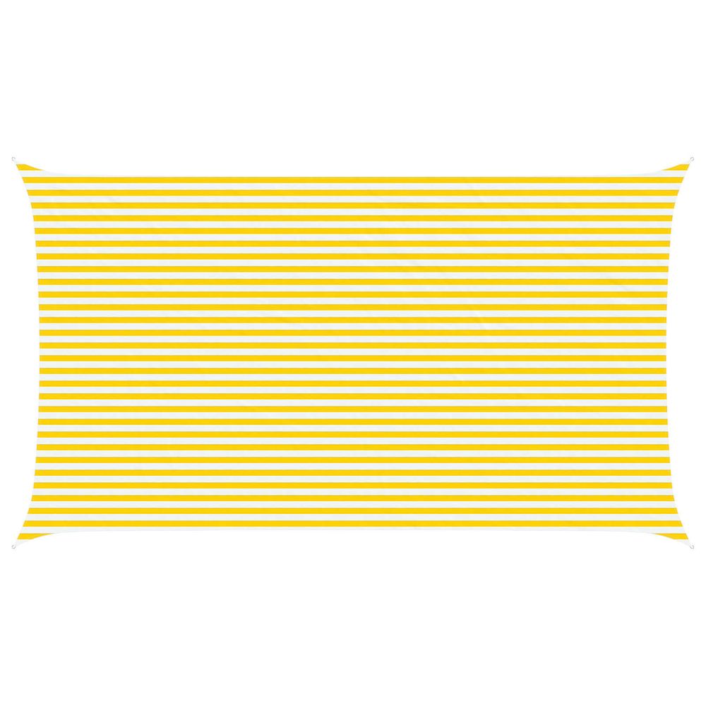 Voile d'ombre jaune et blanc 4 x 7 m 100 % polyester oxford