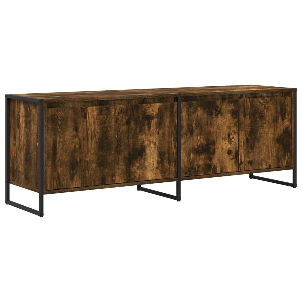 Meuble tv 140 x 36 x 49.5 cm chêne fumé bois d'ingénierie