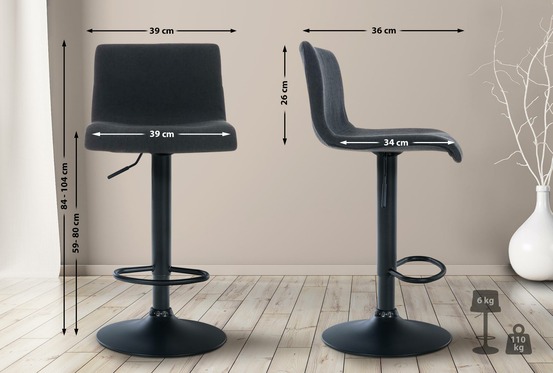 Tabouret de bar hoover tissu b