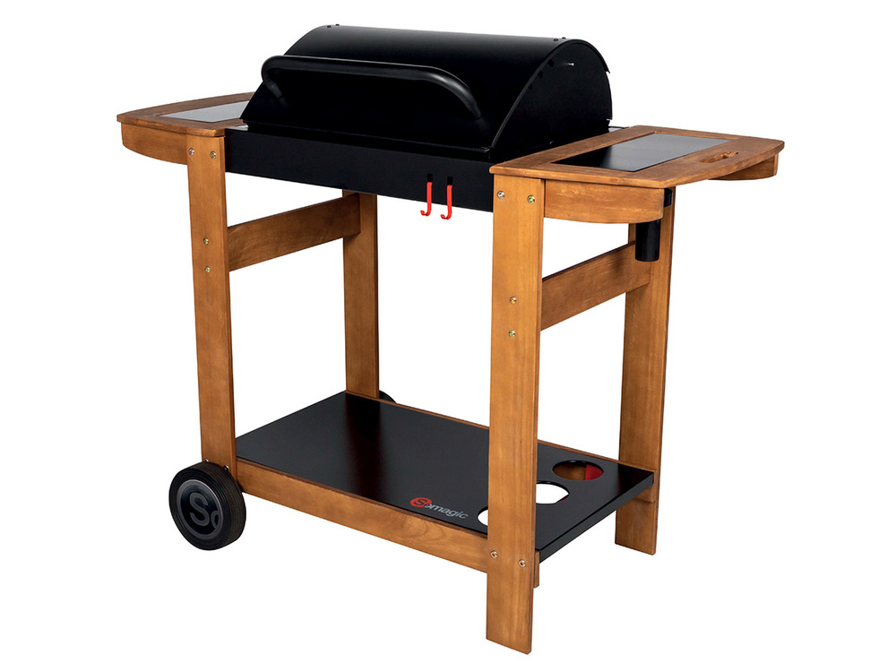 Barbecue à charbon indiana sur chariot