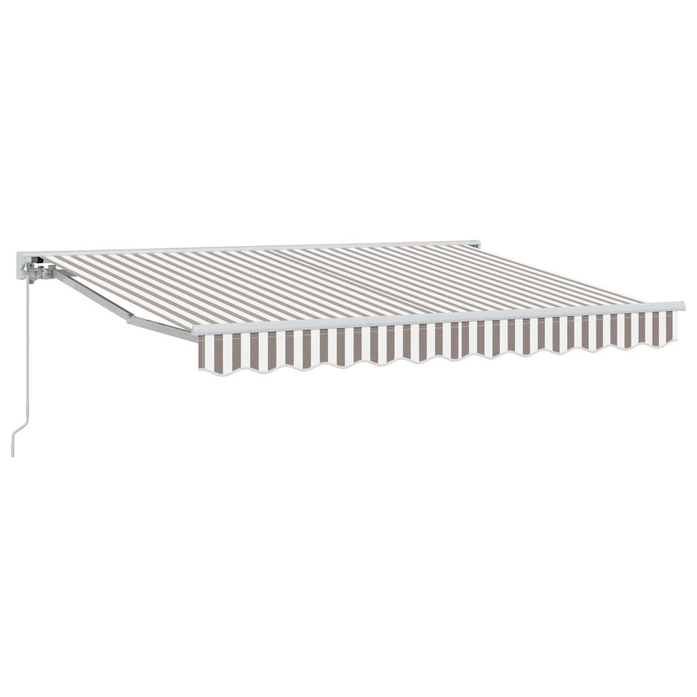 Auvent rétractable manuel gris clair et blanc 4,5 × 3 m