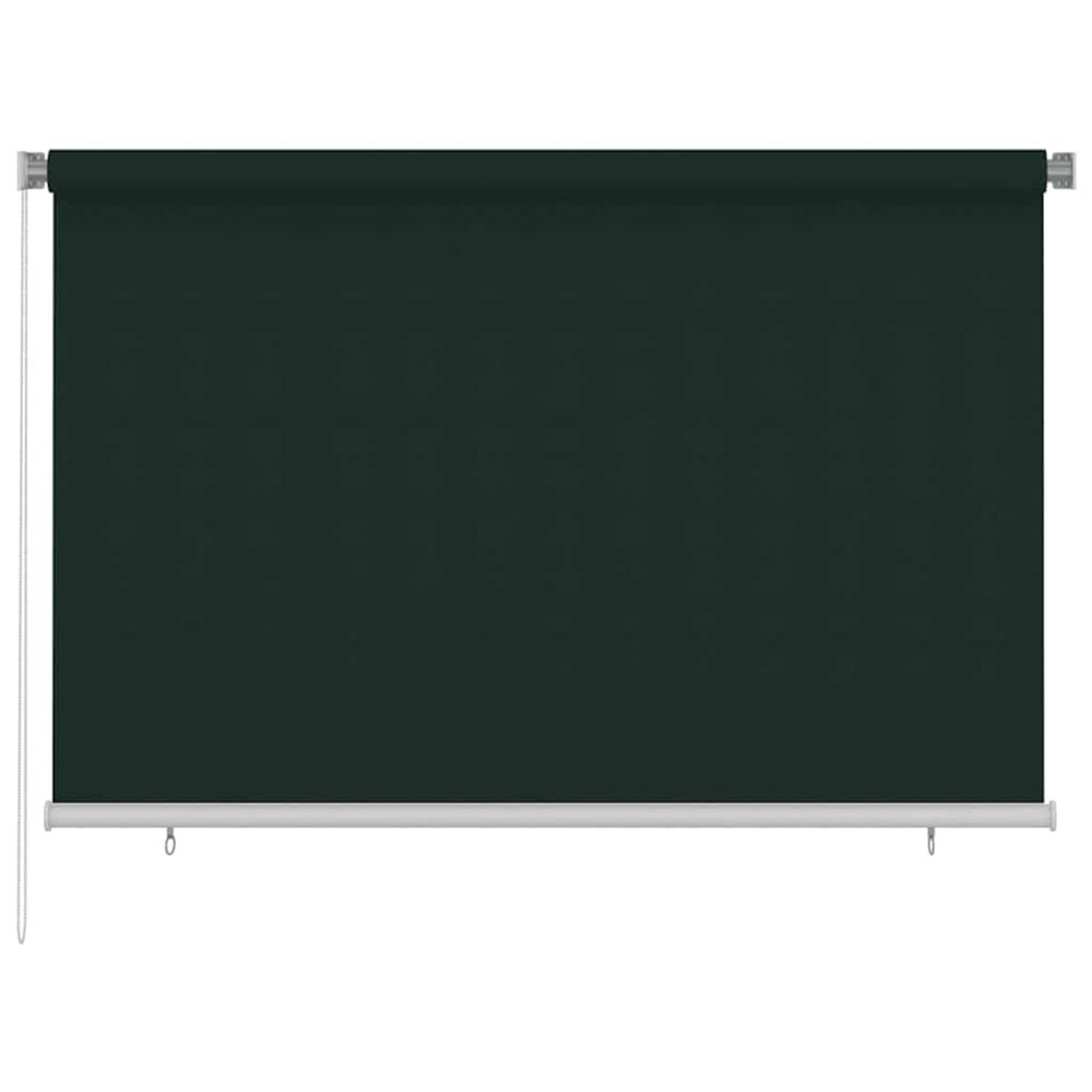 Store roulant d'extérieur 225 (l) x 140 (h) cm vert foncé hdpe