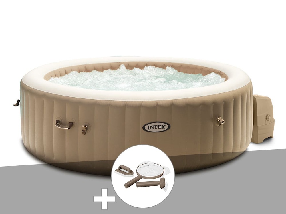 Kit spa gonflable purespa sahara rond bulles 4 places + kit d'entretien