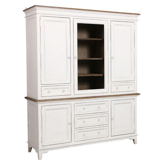 Buffet 5 portes 5 tiroirs bois blanc - esquisse interior's