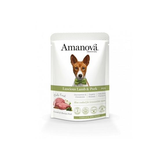 Pâtée chien sans céréales à l'agneau porc amanova 100 g