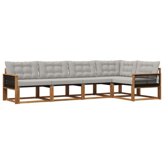 Ensemble de canapés d'extérieur 5 pc naturel et gris clair
