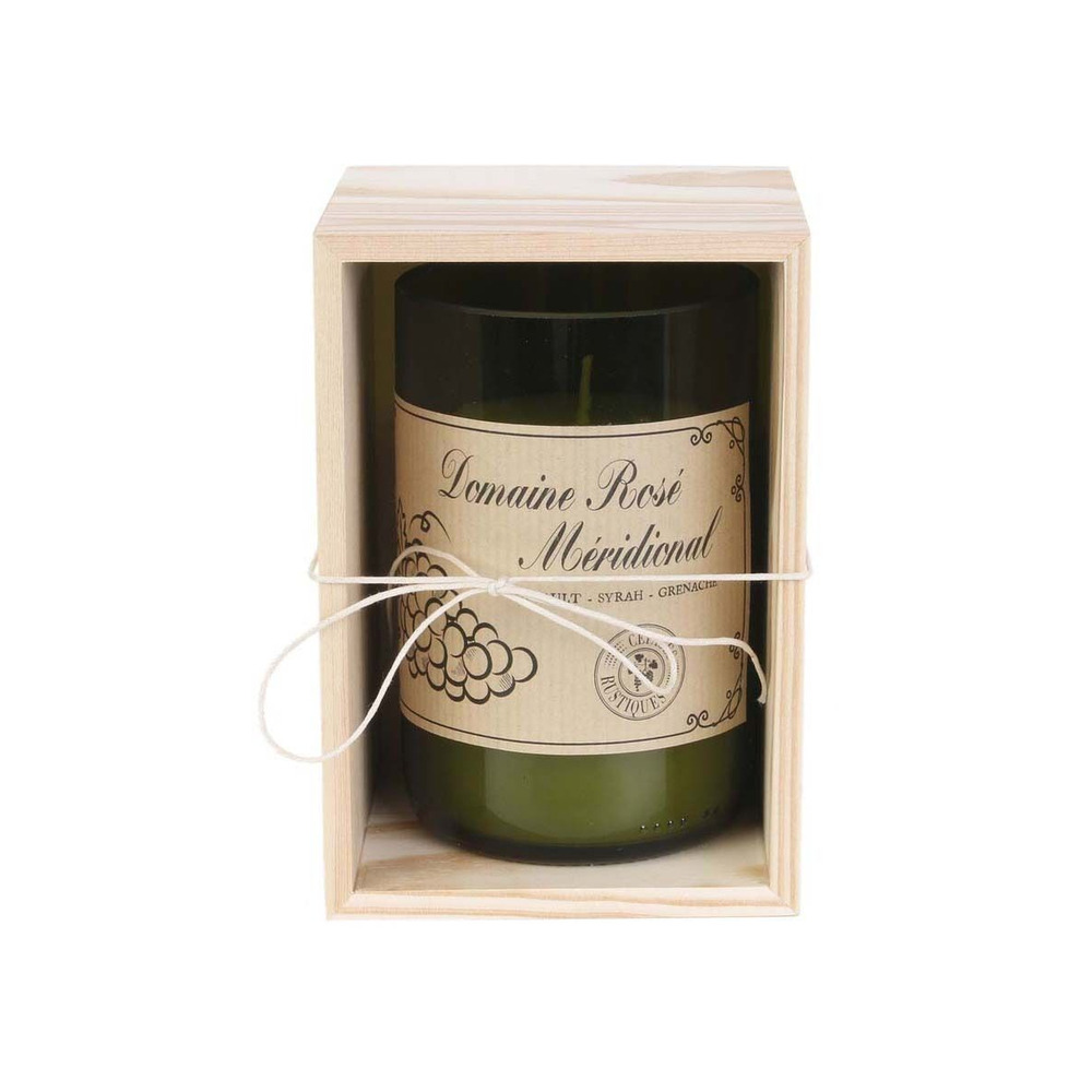 Bougie senteur bois de santal en coffret oenologie domaine rosé méridional