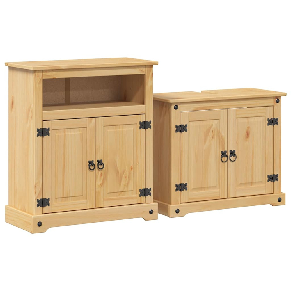 Ensemble de meubles salle de bain 2 pcs corona bois pin massif