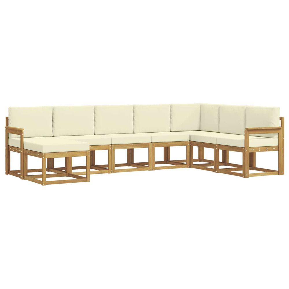 Ensemble de canapés d'extérieur 8 pc blanc et crème