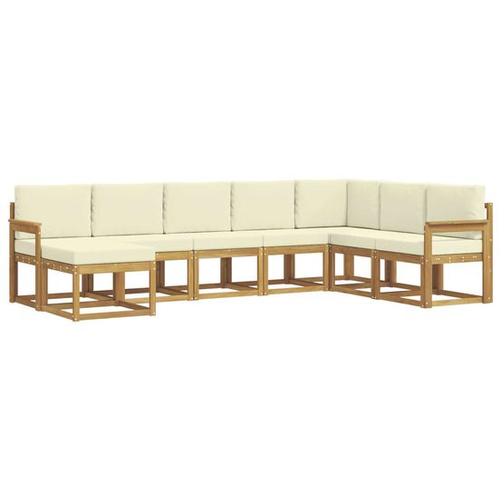 Ensemble de canapés d'extérieur 8 pc blanc et crème