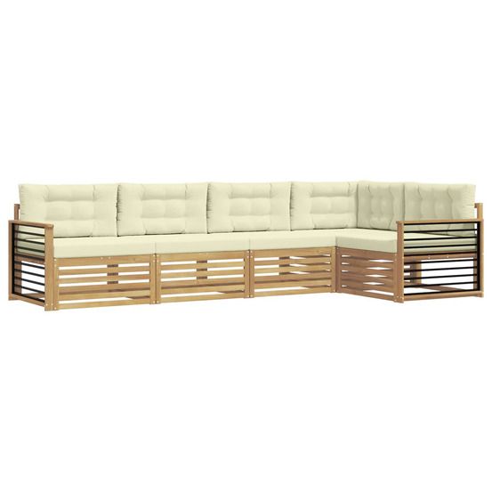 Ensemble de canapés d'extérieur 6 pc blanc et crème polyester