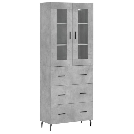 Buffet bahut commode armoire meuble de rangement organisateur cuisine salle de séjour salon haut 69,5 x 34 x 180 cm bois d'in