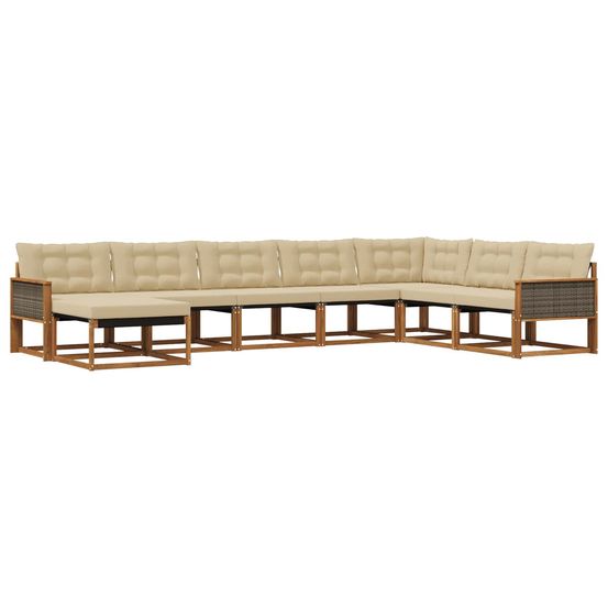Ensemble de canapés d'extérieur 8 pc naturel et beige