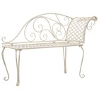 Chaise longue de jardin 128 cm métal antique blanc