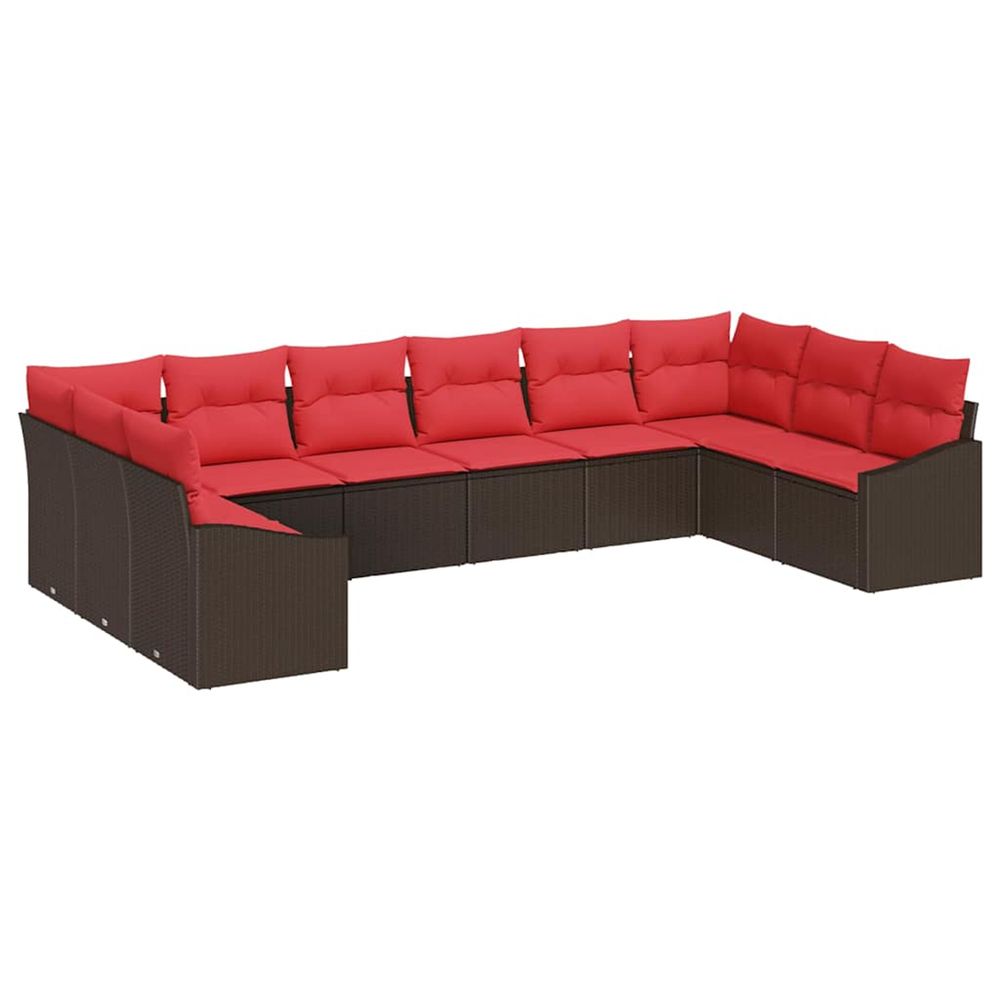 Ensemble de canapés 10 pc marron polyrotin