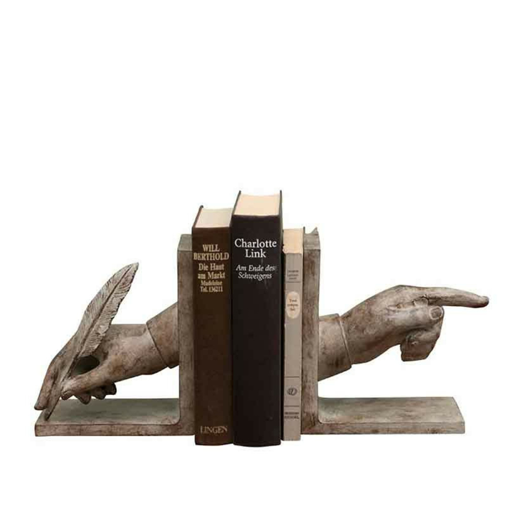 Serre-livres poète gris 10x35x19cm