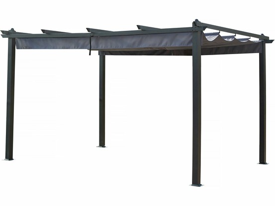 Pergola en aluminium avec toit rétractable - 3 x 4 m - gris anthracite