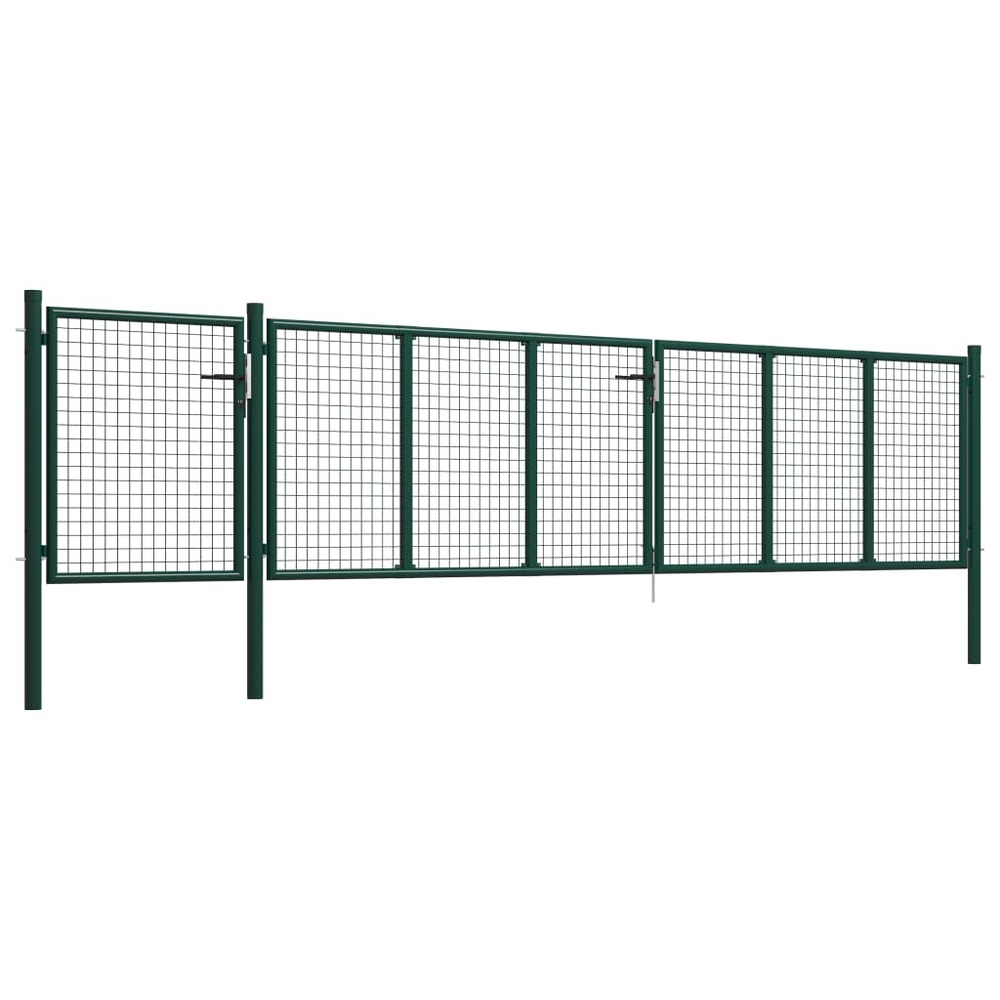 Portail de jardin en acier vert 500 x 100 cm