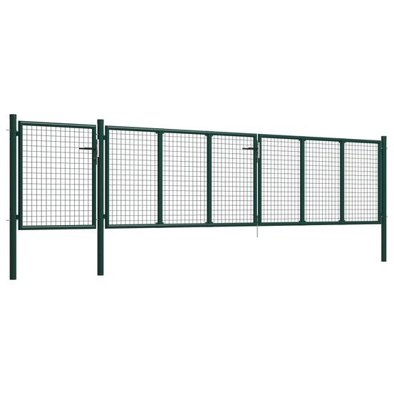 Portail de jardin en acier vert 500 x 100 cm