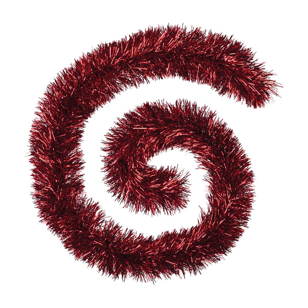 Guirlande de noël boa large 15 cm rouge longueur 2 mètres
