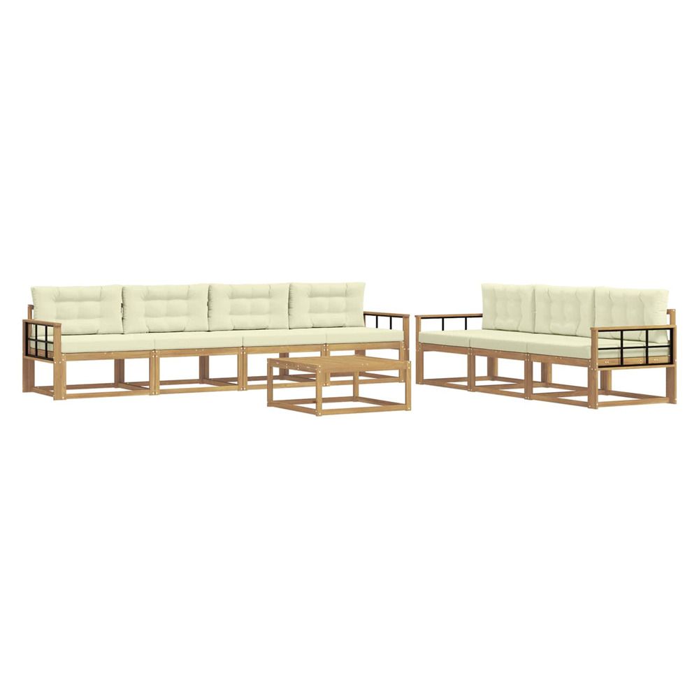 Ensemble de canapés d'extérieur 7 pc blanc et crème
