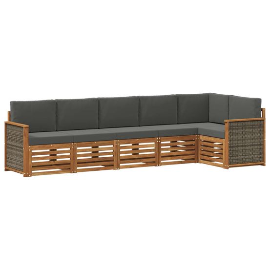 Ensemble de canapés d'extérieur 5 pc naturel et anthracite